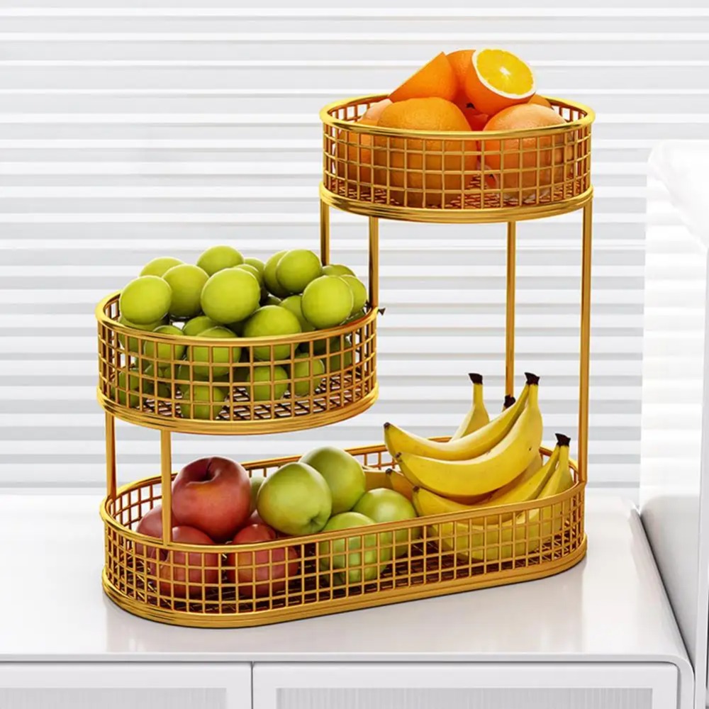 Food Drink Snacks - Cesto di frutta a tre strati