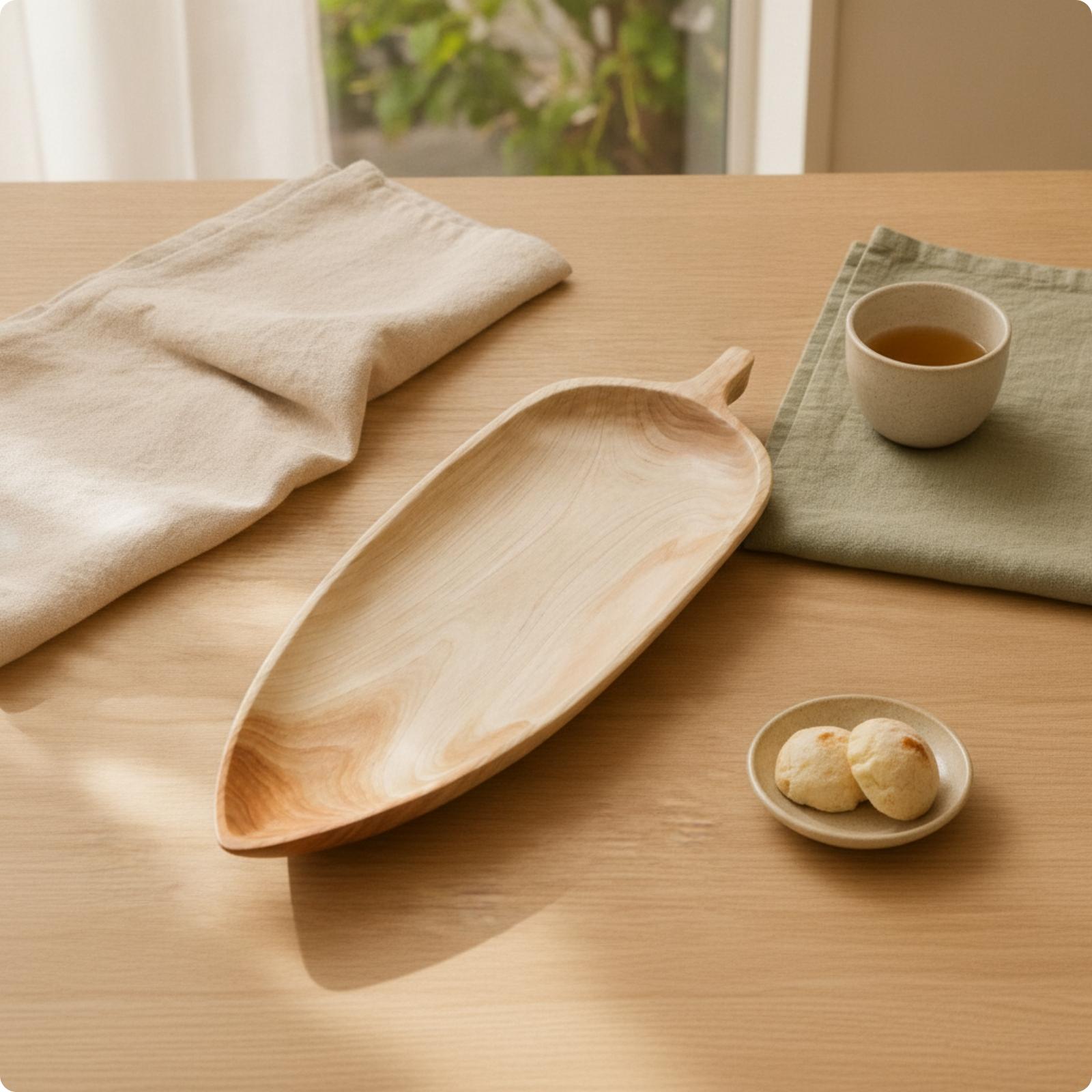 Food Platter Snacks - Elegante Vassoio da Portata in Legno
