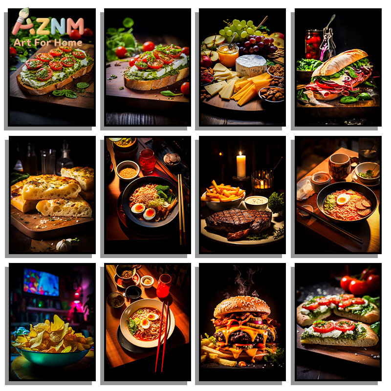Food Platter Snacks - Poster su Tela AZNM con Cibo