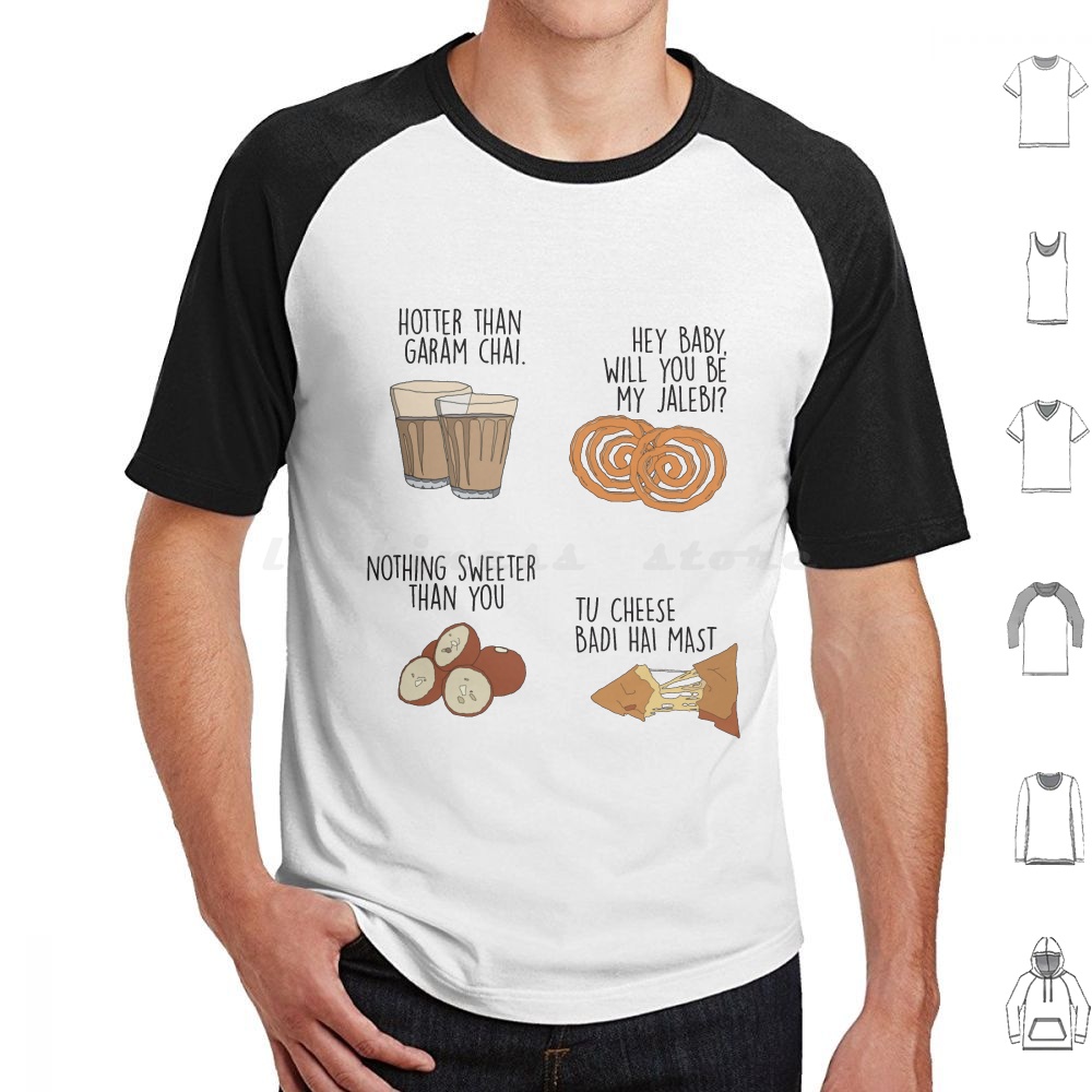 Food Snacks In India - Pacchetto Indiano T-shirt Snack Lines 6XL
