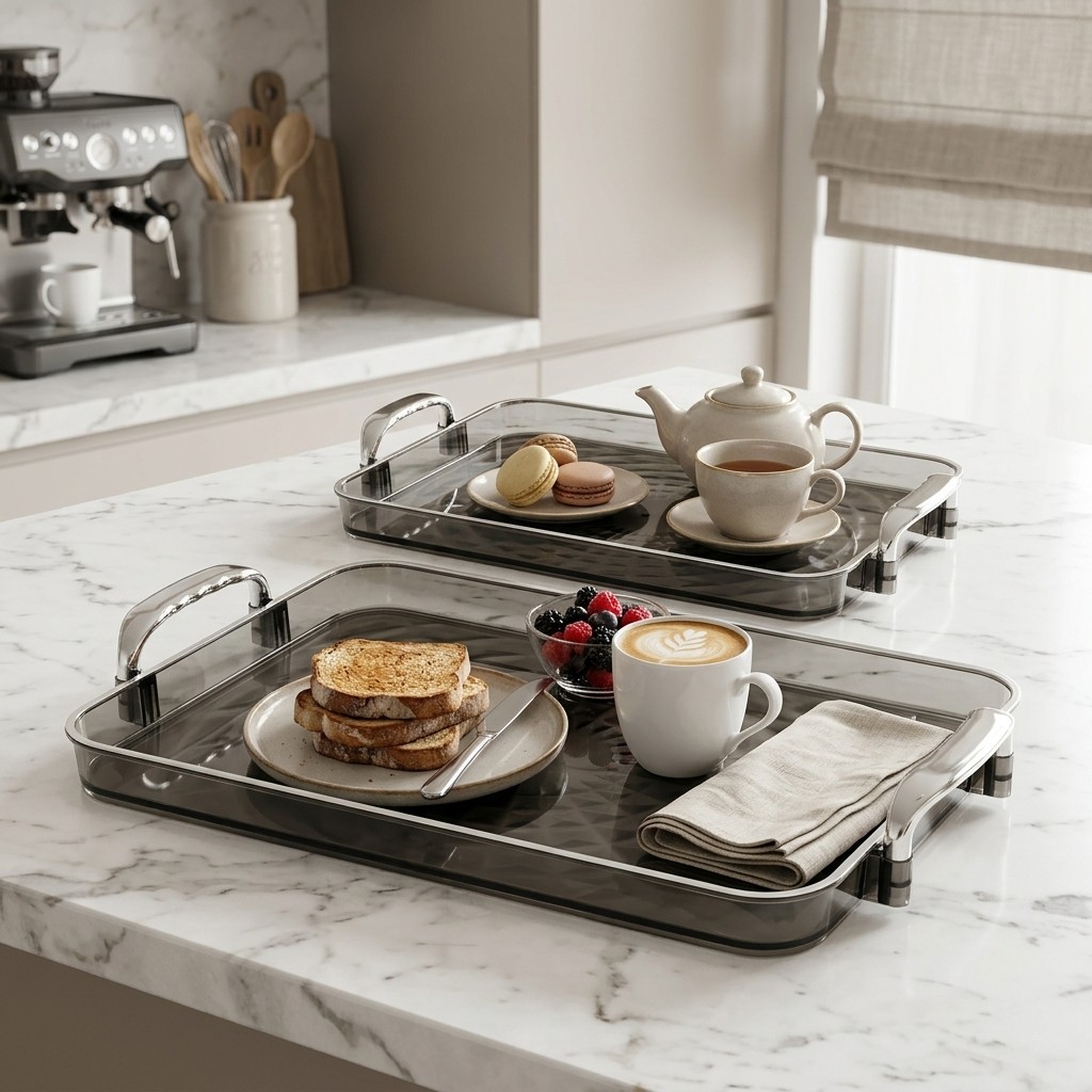 Food Platter Snacks - Vassoio di Servizio in Plastica Trasparente